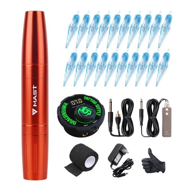 Dragonhawk Tattoo Kit | Machine à Tatouer Mast Magi Pen, Alimentation à Double Mode, Ensemble Avancé