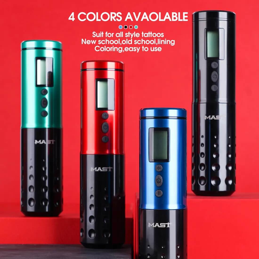 Dragonhawk Wireless Tattoo Machine Rotary Pen with 3.5MM/4.2MM Stroke Two Replaceable Batteries | Mast Lancer - Image 4