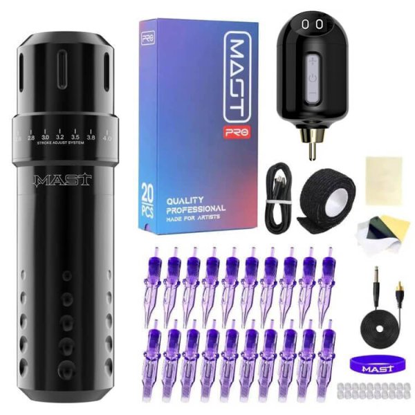 Kit de Tatuaje | Máquina de Tatuaje Rotativa Inalámbrica Mast Flip para Profesionales - Paquete completo