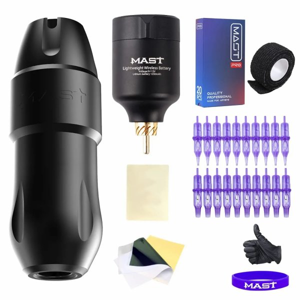 Kit de Tatuaje | Máquina de Tatuaje Inalámbrica Mast Tour Pro Plus para SMP con Paquete de Batería T1