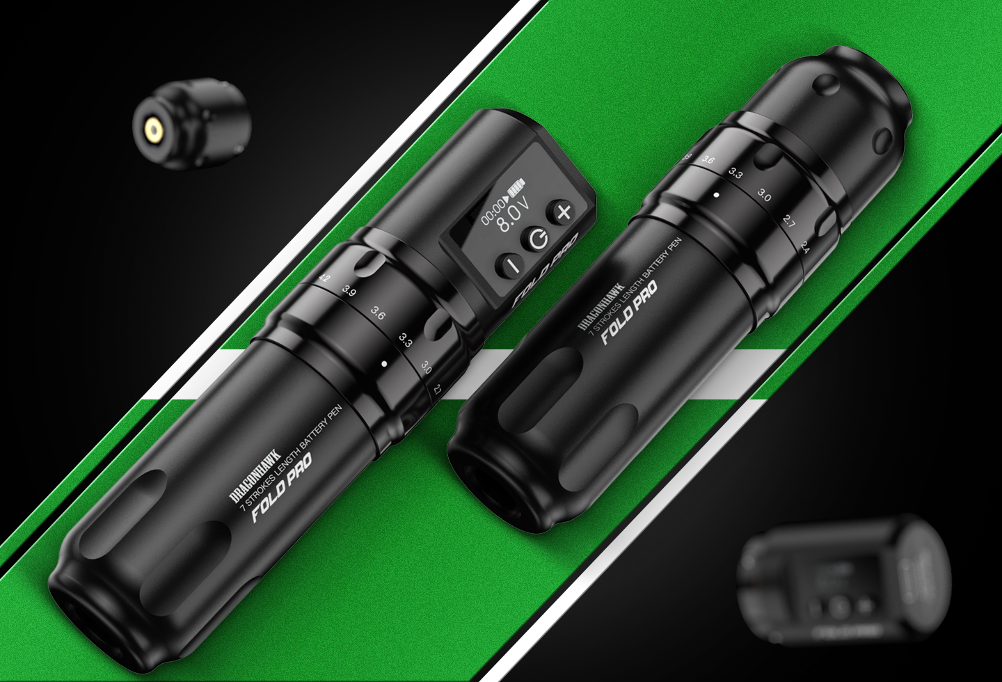 5 Stück Fold Pro kabellose Tattoo Pen Maschine mit 7 Hublängen – Bild 3