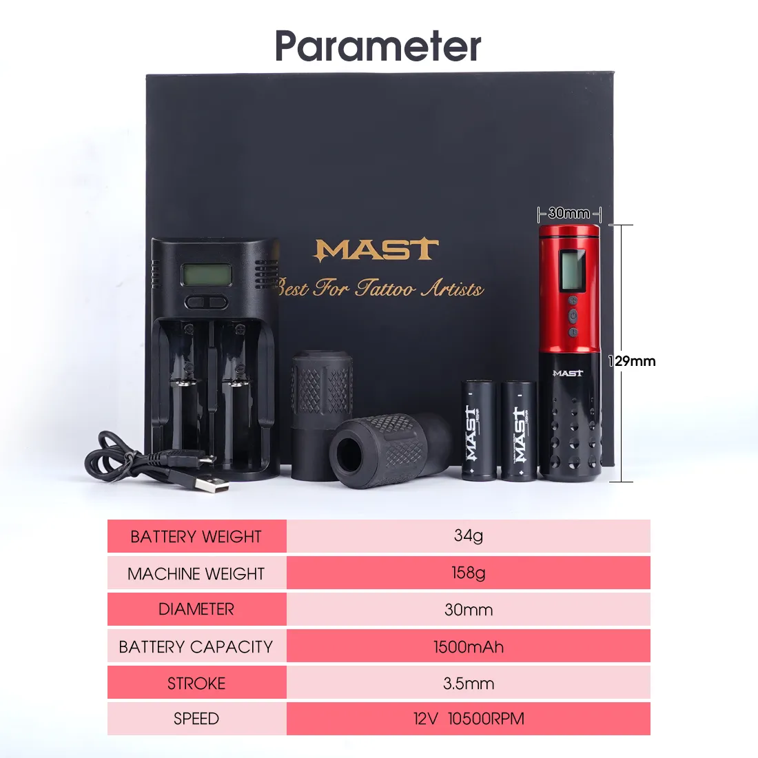 Kit per Tatuaggi | Pacchetto Macchina per Tatuaggi Wireless Mast Lancer - immagine 9