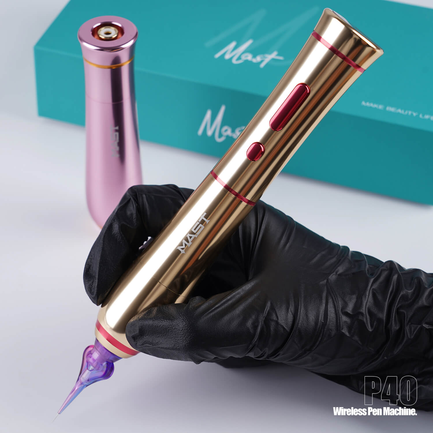 Tattoo-Set | Dragonhawk Mast P40 kabellose Tattoo-Maschine Professional Bundle Ocean Heart – Bild 8