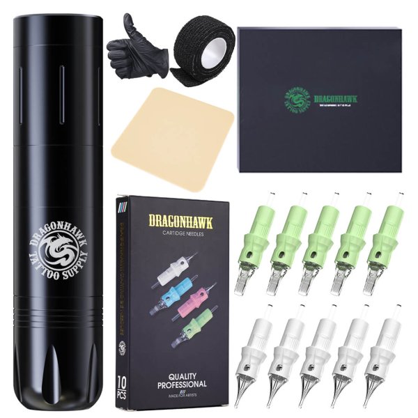 Tattoo Kit | Dragonhawk X3 Pro Wireless Tattoo Machine Starter Bundle