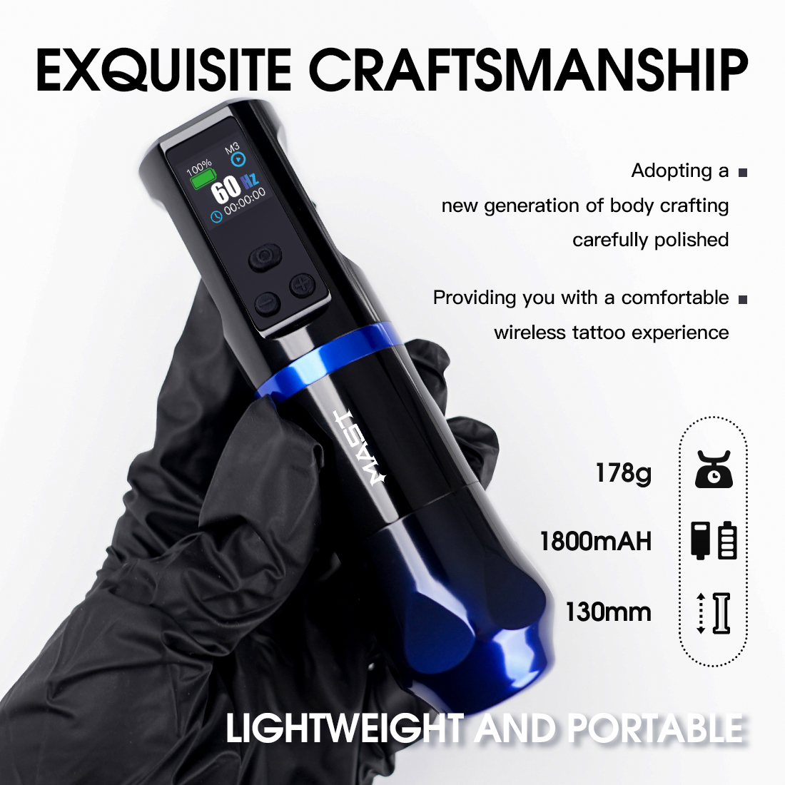 Máquina de tatuaje inalámbrica Dragonhawk con frecuencia ajustable | Mast Hertz - Imagen 8