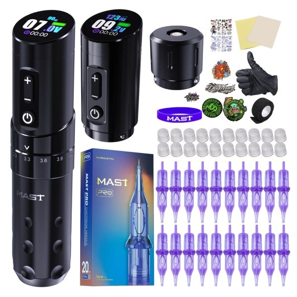 Tattoo Kit | Dragonhawk Mast Flip 3 Machine Pen Wireless Advanced Bundle (2 Batteries ver.)