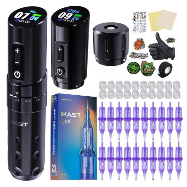 Tattoo Kit | Dragonhawk Mast Flip 3 Machine Pen Wireless Advanced Bundle (2 Batteries ver.)
