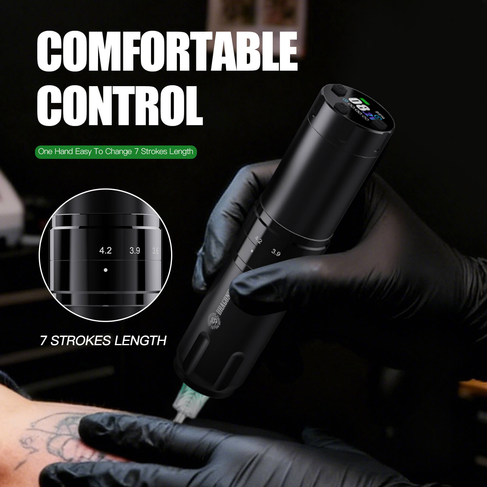 Máquina de tatuagem sem fio Dragonhawk com 7 comprimentos de curso | L2 Pro - Image 5