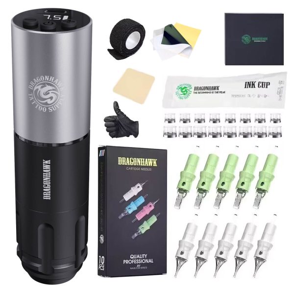 Tattoo Kit | Dragonhawk A1 Tattoo Machine Pen Wireless Starter Bundle
