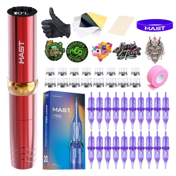 Tattoo Kit | Dragonhawk Mast P10 Pro Tattoo Machine Pen 3.0MM Stroke Starter Bundle