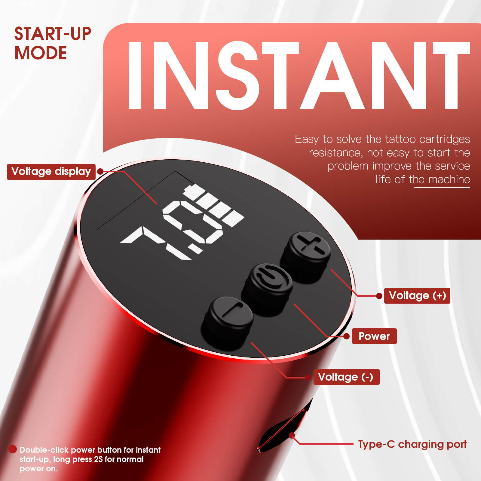 Tattoo-Set | Dragonhawk Mast P10 Pro Tattoo-Maschine Pen mit 3,0 mm Hub – Starter-Bundle – Bild 3