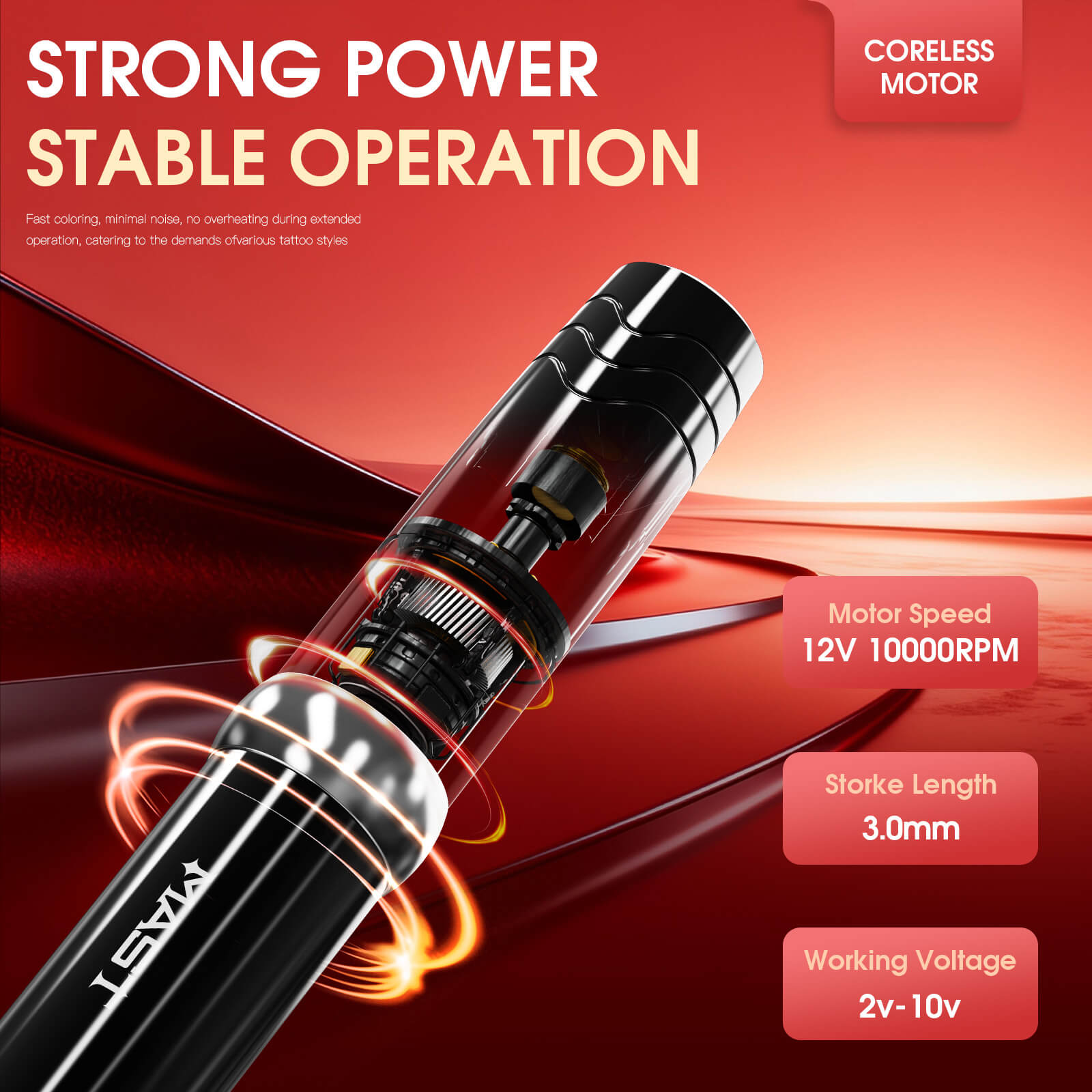 Tattoo-Set | Dragonhawk Mast P10 Pro Tattoo-Maschine Pen mit 3,0 mm Hub – Starter-Bundle – Bild 6