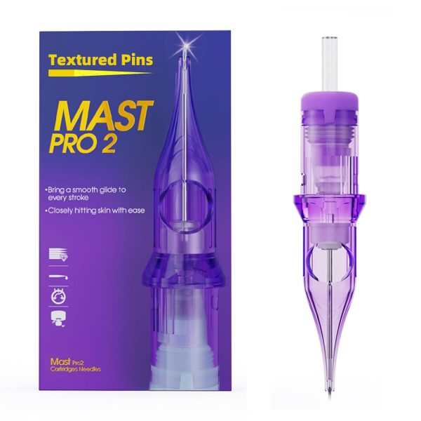 Mast Pro 2 Textured Tattoo Needle Cartridges for Enhanced Ink Flow Control - Box of 20