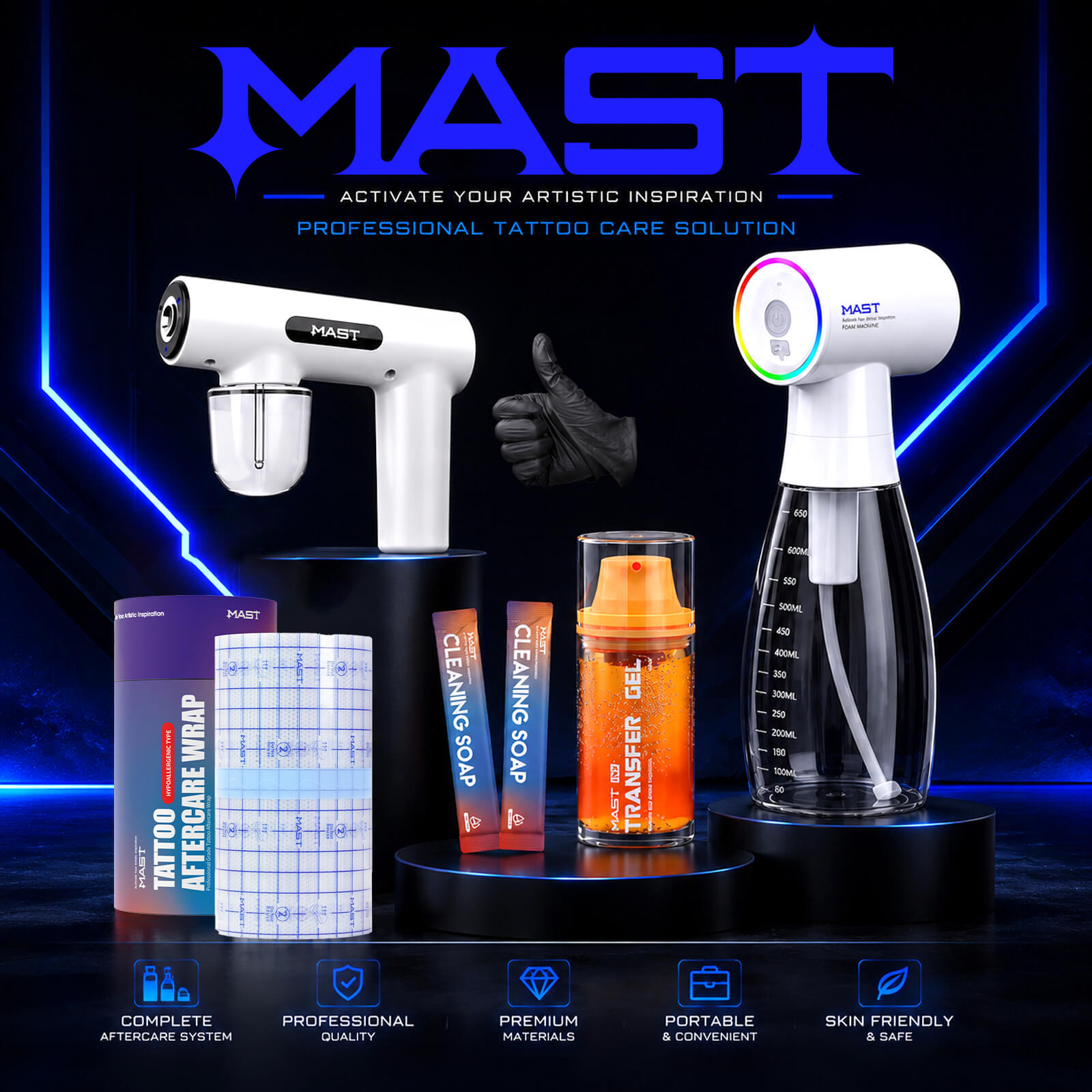 Mast Pro Kit Profesional de Higiene para Tatuajes | Solución Completa de Limpieza y Flujo de Trabajo Higiénico - Imagen 2