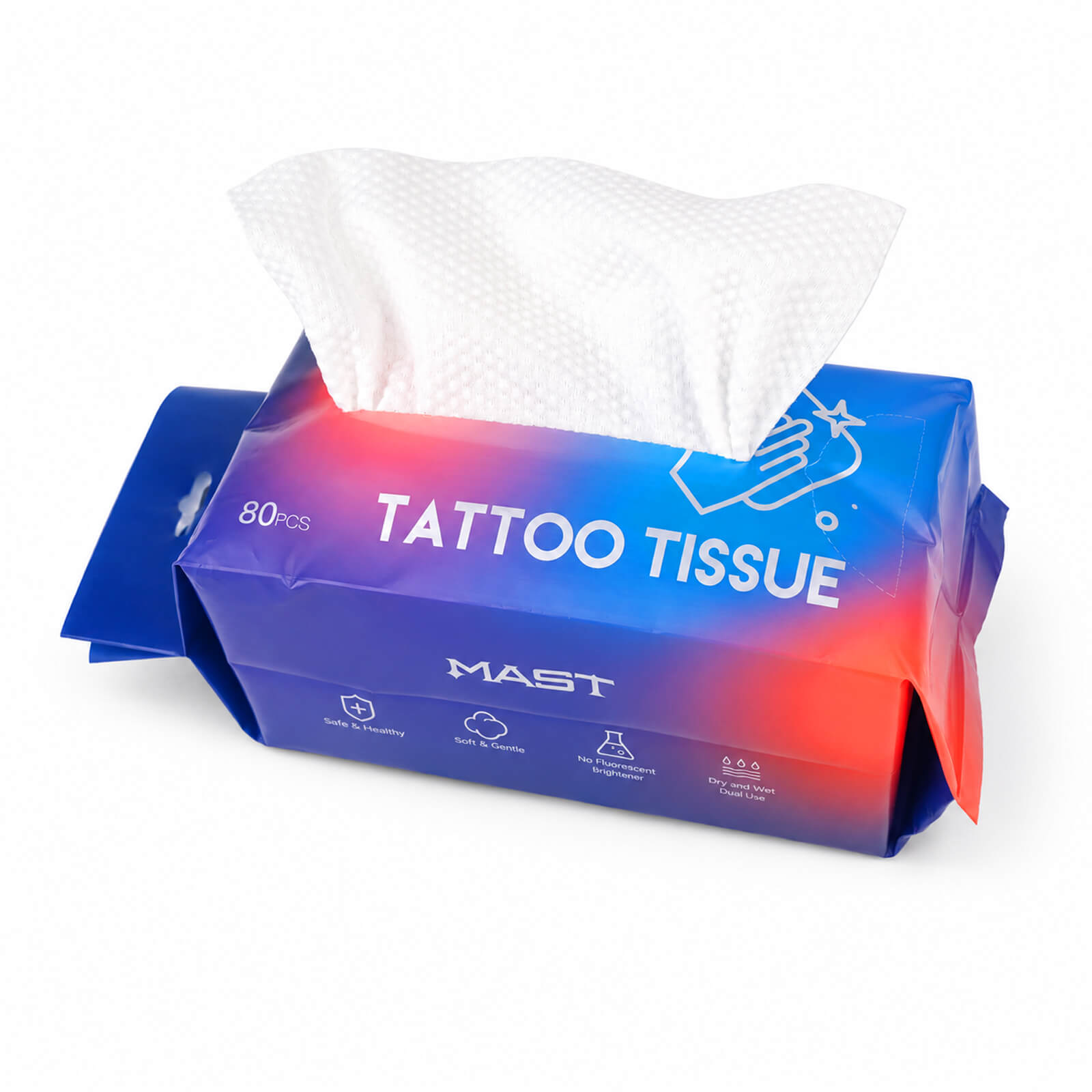 MAST Disposable Tattoo Cleaning Wipes | Lint-Free Non-Woven Wipes for Dry & Wet Use